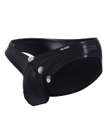 BL4CK by C4M Snap Ergonomic Brief schwarz mit Druckknopf-Verschluss leicher Glanz von CUT4MEN günstig kaufen