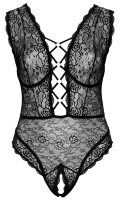 Body Suit underwired open Crotch Lace large Sizes black