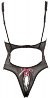 Bodysuit ouvert underwired w. Satin Lacings