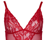 Body ouvert résille & dentelle grandes tailles rouge