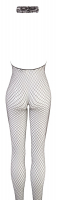 Catsuit Coarse Mesh w. Lace Collar backless
