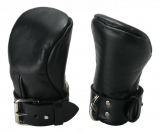 Bondage Fist Mitts Deluxe Leather M-L