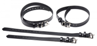Bondage Straps lockable 4-Pc-Set Leather optionally locking Buckles sturdy & thick BDSM-Straps buy cheap
