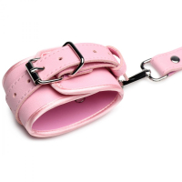 Bondage Harness avec menottes et cuissardes rose ML avec boucles sans nickel de STRICT à bas prix