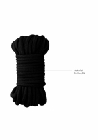 Câble de bondage coton & soie 10 mètres 10mm noir