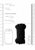 Corda Bonda in cotone e seta 10 metri 10 mm nero