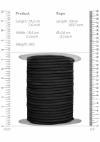 Bondage Rope Cotton & Silk 100-Meter 8mm black