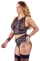 Underwired Bra-Top & Suspender Panties Lace large Sizes