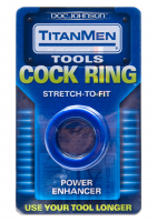 Cock Ring stretchable TitanMen blue