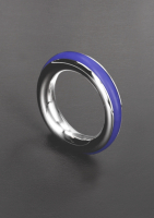 Cock Ring Steel & Silicone Cazzo 40mm blue