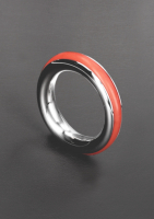 Cock Ring Steel & Silicone Cazzo 40mm red