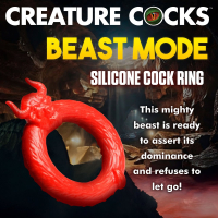Cockring flexible Beast mode silicone rouge feu avec tête de taureau super extensible anneau pénis fantaisie acheter