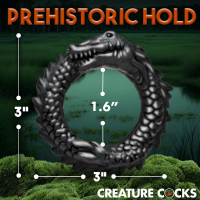 Cock-Ring flexible black Caiman Silicone super-stretchable Fantasy Penis Ring Caiman-shaped w. Ridges & Bumps buy