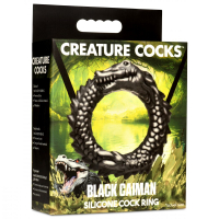 Cockring flessibile nero caimano in silicone elastico anello fantasia con testa di caimano da CREATURE COCKS acquistare