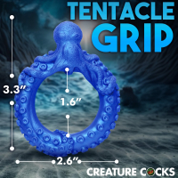 Cockring flexible Poseidons Octo-Ring Silicone Anneau de pénis tentacule en bleu de CREATURE COCKS à bas prix