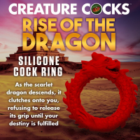 Cockring flexibel Raise of the Dragon Silikon super-dehnbarer roter Penisring in Drachenform mit Drachenkopf kaufen