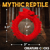 Cockring flessibile Raise of the Dragon anello per il pene super elastico in silicone rosso a forma di drago con testa di drago acquistare