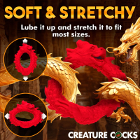 Cockring flexible Raise of the Dragon anneau pénis extensible en silicone avec tête de dragon de Creature Cocks à bas prix
