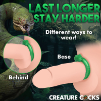 Cock-Ring flexible Serpentine Silicone green Snake-Penis-Ring w. Snake-Head stretchable buy cheap