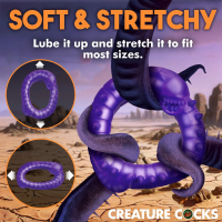 Cock-Ring flexible Slitherine Silicone purple-colored Alien-Worm-shaped Penis Ring super-stretchy buy