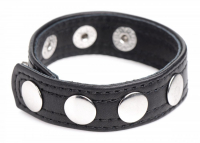 Cock Ring Leather Speed Snap slim black