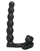 Cock Ring w. Anal Beads & Vibration Hercules Silicone Penis-Ring & double Penetration + Bullet Vibe 10 Mode buy