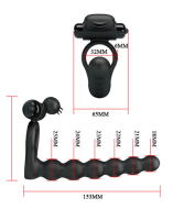 Cock Ring w. Anal Beads & Vibration Hercules Silicone 10-Mode Bullet Vibe double Penetration Toy by PRETTY LOVE buy