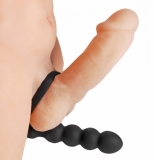 Cockring with Dildo and Vibration Double Fun