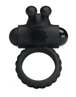 Cock Ring w. Clit Stimulator & Vibration Eudora Silicone stretchable w. Rabbit-Ears & Bullet Vibe by CRAZY BULL buy