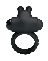 Cock Ring w. Clit Stimulator & Vibration Eudora Silicone w. Rabbit-Ears & Bullet Vibe by CRAZY BULL buy cheap