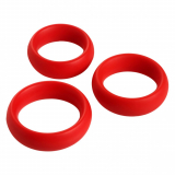 Cock Rings Set Donuts Silicone 3-Pieces red