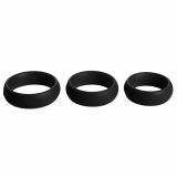 Cock Rings Set Donuts Silicone 3-Pieces black