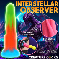 Creature Cocks Alien Dildo Tenta-Glow fluorescent Silicone multicolored Tentacle Fantasy-Dong w. firm Core buy cheap