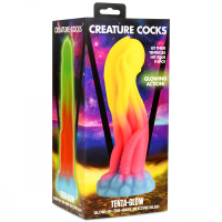 Creature Cocks Alien Dildo Tenta-Glow silicone fluorescente con effetto fosforescente Doppia densità acquistare a buon mercato