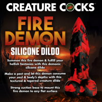 Creature Cocks Dildo Fire Demon m. Saugnapf Silikon gerippt-texturierter Dämonen-Penisdildo günstig kaufen