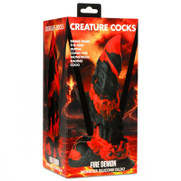 Godemiché Creature Cocks Fire Demon avec ventouse Silicone Godemiché fantaisie avec cornes de CREATURE COCKS à vendre
