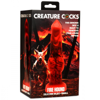 Creature Cocks Dildo Fire Hound small Silikon rot-schwarz Fantasie-Hundepenis-Dildo mit Saugbasis günstig kaufen