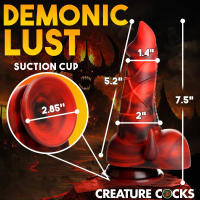 Creature Cocks Dildo Horny Devil w. Suction-Cup Silicone red-black Demon-Dildo ribbed & textured buy cheap