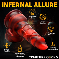 Creature Cocks Dildo Horny Devil w. Suction-Cup Silicone red-black Devil-Cock ribbed & textured buy cheap