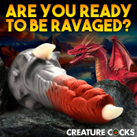 Creature Cocks Dildo Talon Dragon Finger Silicone epic Texture with Ribs & white Claws @Suction-Base buy cheap