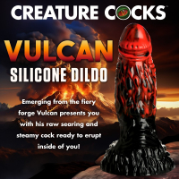 Creature Cocks Fantasy Dildo Vulcan Silicone red-black Volcanic God of Fire Dong strong Suction-Base buy cheap