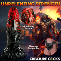 Creature Cocks Fantasy Dildo Vulcan Silicone red-black strong Suction-Base 7.1cm Diameter from CREATURE COCKS buy