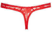 Thong open Crotch Flower Lace red