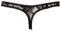 Thong open Crotch Flower Lace black