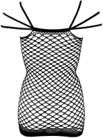 Mini-robe de lingerie transparente en grosse résille
