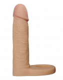 Dildo m. Cockring Ultra Soft Double Penetration Realistic 5.8-Inch