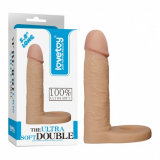 Dildo w. Cocking Ultra Soft Double Penetration Realistic 5.8-Inch