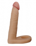 Dildo m. Cockring Ultra Soft Double Penetration Realistic 6.25-Inch