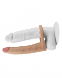 Dildo w. Cocking Ultra Soft Double Penetration Realistic 7-Inch