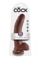 Dildo w. Testicoli re cazzo 9 Inch Balls marrone